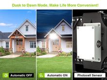 Load image into Gallery viewer, LED Flood Lights Outdoor, STASUN Max Series 100W 10000LM 6000K Dusk to Dawn Outdoor Lighting with Photocell, IP66 Waterproof, 2 Heads Adjustable Wide Outside Lighting for Parking Lot, Yard, Street, Stadium