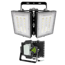 Load image into Gallery viewer, LED Flood Lights Outdoor, STASUN Max Series 100W 10000LM 6000K Dusk to Dawn Outdoor Lighting with Photocell, IP66 Waterproof, 2 Heads Adjustable Wide Outside Lighting for Parking Lot, Yard, Street, Stadium