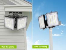 Load image into Gallery viewer, LED Flood Lights Outdoor, STASUN Max Series 100W 10000LM 6000K Dusk to Dawn Outdoor Lighting with Photocell, IP66 Waterproof, 2 Heads Adjustable Wide Outside Lighting for Parking Lot, Yard, Street, Stadium