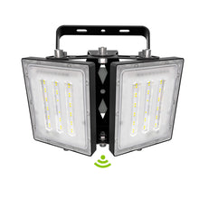 Load image into Gallery viewer, LED Flood Lights Outdoor, STASUN Max Series 100W 10000LM 6000K Dusk to Dawn Outdoor Lighting with Photocell, IP66 Waterproof, 2 Heads Adjustable Wide Outside Lighting for Parking Lot, Yard, Street, Stadium