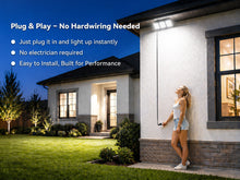 Load image into Gallery viewer, STASUN 150W LED Flood Light with Plug, Mini Series Outdoor Floodlight, 15000LM 6000K Daylight White, IP66 Waterproof, 3 Adjustable Heads, LED Exterior Flood Light for Backyard, Driveway, Garage, Patio