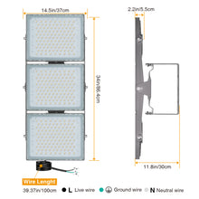 Load image into Gallery viewer, STASUN Pro Series 600W LED Flood Light, 5000K, Gray