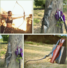 Load image into Gallery viewer, Black Hunter Takedown Longbow, Right Hand Bow 60" Wooden Archery Bow Hunting Bow for Outdoor Training Practice