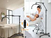 Load image into Gallery viewer, CHICLUX Lash Light for Eyelash Tech, 22 Inch Foldable Floor Lash Lamp for Eyelash Extensions, Dimmable LED Half Moon Lash Light with Phone Holder and Wheeled Base, Esthetician Light for Eyelash, Tattoo