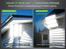 Load image into Gallery viewer, LED 300W Parking Lot Light, Outdoor Street Light, Optional Photocell 45,000LM, POLE MOUNT / WALL MOUNT, 2-Head Adjustable, 360° Rotation & 120° Tilt, Horizontal/Vertical Mount, IP66, 100–277V, ETL, Hardwired