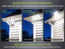Load image into Gallery viewer, LED 500W Parking Lot Light, Outdoor Street Light, Optional Photocell 75,000LM, POLE MOUNT / WALL MOUNT, 2-Head Adjustable, 360° Rotation & 120° Tilt, Horizontal/Vertical Mount, IP66, 100–277V, ETL, Hardwired
