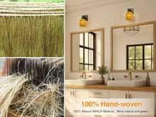 Load image into Gallery viewer, CHICLUX Boho Rattan Plug in Wall Sconces, Farmhouse Wall Lamps Set of Two,Boho Rattan Sconces Wall Lighting Rustic with 330°Adjustable Lampshade Suitable for Living Room, Hallway(Bulbs Not Included)