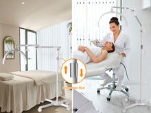 Load image into Gallery viewer, CHICLUX Lash Light for Eyelash Tech, 28 Inch Foldable Floor Lash Lamp for Eyelash Extensions, Dimmable LED Half Moon Lash Light with Phone Holder and Wheeled Base, Esthetician Light for Eyelash, Tattoo