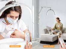 Load image into Gallery viewer, CHICLUX Lash Light for Eyelash Tech, 28 Inch Foldable Floor Lash Lamp for Eyelash Extensions, Dimmable LED Half Moon Lash Light with Phone Holder and Wheeled Base, Esthetician Light for Eyelash, Tattoo