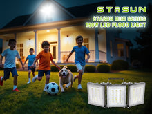 Load image into Gallery viewer, STASUN 2 Pack 150W LED Flood Lights, Mini Series Outdoor Floodlight, 15000LM 6000K Daylight White IP66 Waterproof 3 Adjustable Heads