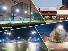 Load image into Gallery viewer, LED Flood Lights Outdoor, STASUN Max Series 150W 15000LM 6000K Dusk to Dawn Outdoor Lighting with Photocell, IP66 Waterproof, 3 Heads Adjustable Wide Outside Lighting for Parking Lot, Yard, Street, Stadium