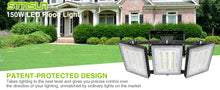 Load image into Gallery viewer, LED Flood Light Outdoor, STASUN Max Series 150W 15000lm 6000K Daylight White IP66 Waterproof, Stadium Lighting Commercial Parking Lot Light, Black