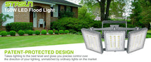 Load image into Gallery viewer, LED Flood Light Outdoor, STASUN Max Series 150W 15000lm 6000K Daylight White IP66 Waterproof, Stadium Lighting Commercial Parking Lot Light, Gray