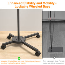 Load image into Gallery viewer, CHICLUX Lash Light for Eyelash Tech, 28 Inch Foldable Floor Lash Lamp for Eyelash Extensions, Dimmable LED Half Moon Lash Light with Phone Holder and Wheeled Base, Esthetician Light for Eyelash, Tattoo