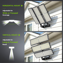 Load image into Gallery viewer, LED 300W Parking Lot Light, Outdoor Street Light, Optional Photocell 45,000LM, POLE MOUNT / WALL MOUNT, 2-Head Adjustable, 360° Rotation & 120° Tilt, Horizontal/Vertical Mount, IP66, 100–277V, ETL, Hardwired