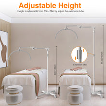 Load image into Gallery viewer, CHICLUX Lash Light for Eyelash Tech, 28 Inch Foldable Floor Lash Lamp for Eyelash Extensions, Dimmable LED Half Moon Lash Light with Phone Holder and Wheeled Base, Esthetician Light for Eyelash, Tattoo