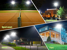 Load image into Gallery viewer, LED Flood Lights Outdoor, STASUN Max Series 200W 20000LM 6000K Dusk to Dawn Outdoor Lighting with Photocell, IP66 Waterproof, 2 Heads Adjustable Wide Outside Lighting for Parking Lot, Yard, Street, Stadium