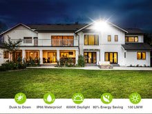 Load image into Gallery viewer, LED Flood Lights Outdoor, STASUN Max Series 200W 20000LM 6000K Dusk to Dawn Outdoor Lighting with Photocell, IP66 Waterproof, 2 Heads Adjustable Wide Outside Lighting for Parking Lot, Yard, Street, Stadium