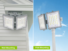 Load image into Gallery viewer, LED Flood Lights Outdoor, STASUN Max Series 200W 20000LM 6000K Dusk to Dawn Outdoor Lighting with Photocell, IP66 Waterproof, 2 Heads Adjustable Wide Outside Lighting for Parking Lot, Yard, Street, Stadium