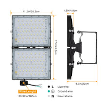 Load image into Gallery viewer, STASUN Pro Series 200W LED Flood Light, 5000K, Black