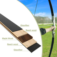 Load image into Gallery viewer, Black Hunter Takedown Longbow, Left Hand Bow 60" Wooden Archery Bow Hunting Bow for Outdoor Training Practice