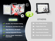 Load image into Gallery viewer, STASUN 2 Pack 300W LED Flood Lights, Mini Series Outdoor Floodlight, 30000LM 6000K Daylight White, IP66 Waterproof, 3 Adjustable Heads