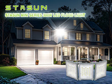 Load image into Gallery viewer, STASUN 2 Pack 300W LED Flood Lights, Mini Series Outdoor Floodlight, 30000LM 6000K Daylight White, IP66 Waterproof, 3 Adjustable Heads
