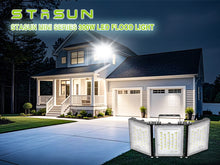 Load image into Gallery viewer, STASUN 2 Pack 300W LED Flood Lights, Mini Series Outdoor Floodlight, 30000LM 6000K Daylight White, IP66 Waterproof, 3 Adjustable Heads