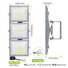 Load image into Gallery viewer, LED Flood Light Outdoor, STASUN Max Series 300W 30000lm 6000K Daylight White IP66 Waterproof, Stadium Lighting Commercial Parking Lot Light, Gray