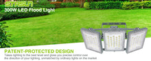 Load image into Gallery viewer, LED Flood Light Outdoor, STASUN Max Series 300W 30000lm 6000K Daylight White IP66 Waterproof, Stadium Lighting Commercial Parking Lot Light, Gray