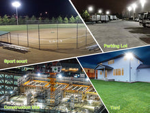 Load image into Gallery viewer, LED Flood Lights Outdoor, STASUN Max Series 300W 30000LM 6000K Dusk to Dawn Outdoor Lighting with Photocell, IP66 Waterproof, 3 Heads Adjustable Wide Outside Lighting for Parking Lot, Yard, Street, Stadium