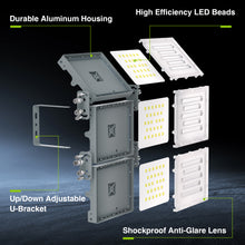 Load image into Gallery viewer, STASUN 2 Pack 300W LED Flood Lights, Mini Series Outdoor Floodlight, 30000LM 6000K Daylight White, IP66 Waterproof, 3 Adjustable Heads