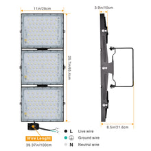 Load image into Gallery viewer, STASUN Pro Series 300W LED Flood Light, 3000K, Black