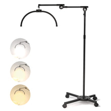 Load image into Gallery viewer, CHICLUX Lash Light for Eyelash Tech, 28 Inch Foldable Floor Lash Lamp for Eyelash Extensions, Dimmable LED Half Moon Lash Light with Phone Holder and Wheeled Base, Esthetician Light for Eyelash, Tattoo