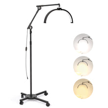 Load image into Gallery viewer, CHICLUX Lash Light for Eyelash Tech, 22 Inch Foldable Floor Lash Lamp for Eyelash Extensions, Dimmable LED Half Moon Lash Light with Phone Holder and Wheeled Base, Esthetician Light for Eyelash, Tattoo