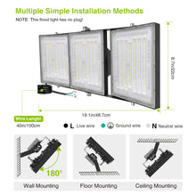 Load image into Gallery viewer, LED Flood Lights Outdoor, STASUN Max Series 480W 48000LM 6000K Dusk to Dawn Outdoor Lighting with Photocell, IP66 Waterproof, 3 Heads Adjustable Wide Outside Lighting for Parking Lot, Yard, Street, Stadium