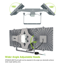 Load image into Gallery viewer, LED Flood Lights Outdoor, STASUN Max Series 480W 48000LM 6000K Dusk to Dawn Outdoor Lighting with Photocell, IP66 Waterproof, 3 Heads Adjustable Wide Outside Lighting for Parking Lot, Yard, Street, Stadium