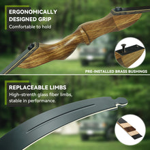 Load image into Gallery viewer, Black Hunter Recurve Bow and Arrow Set, GLURAK 60'' Wooden Takedown Recurve Bows Package, Archery Bow Kit for Target Practice and Hunting, Right Hand, 25-50 Lbs