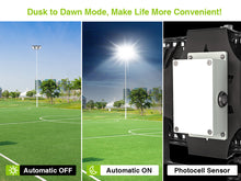 Load image into Gallery viewer, LED Flood Lights Outdoor, STASUN Max Series 600W 60000LM 6000K Dusk to Dawn Outdoor Lighting with Photocell, IP66 Waterproof, 3 Heads Adjustable Wide Outside Lighting for Parking Lot, Yard, Street, Stadium