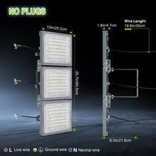 Load image into Gallery viewer, STASUN 2 Pack 600W LED Flood Light, Mini Series Stadium Light, 60000LM 6000K Daylight White IP66 Waterproof 3 Adjustable Panels