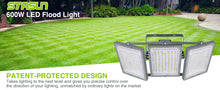 Load image into Gallery viewer, LED Flood Light Outdoor, STASUN Max Series 600W 60000lm 6000K Daylight White IP66 Waterproof, Stadium Lighting Commercial Parking Lot Light, Gray