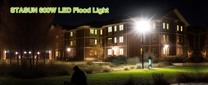 LED Flood Light Outdoor, STASUN 600W 60000lm 6000K Daylight White IP66 Waterproof, Stadium Lighting Commercial Parking Lot Light, Black