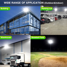 Load image into Gallery viewer, LED Flood Light Outdoor, STASUN Max Series 600W 60000lm 6000K Daylight White IP66 Waterproof, Stadium Lighting Commercial Parking Lot Light, Black