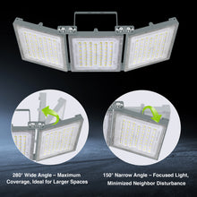Load image into Gallery viewer, STASUN 600W LED Flood Light, Mini Series Stadium Light, 60000LM 6000K Daylight White, IP66 Waterproof, 3 Adjustable Panels