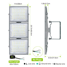 Load image into Gallery viewer, LED Flood Light Outdoor, STASUN Max Series 600W 60000lm 6000K Daylight White IP66 Waterproof, Stadium Lighting Commercial Parking Lot Light, Gray