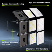 Load image into Gallery viewer, STASUN 2 Pack 600W LED Flood Light, Mini Series Stadium Light, 60000LM 6000K Daylight White IP66 Waterproof 3 Adjustable Panels