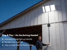 Load image into Gallery viewer, STASUN 600W LED Flood Light with Plug, Mini Series Stadium Light, 60000LM 6000K Daylight, IP66 Waterproof, 3 Adjustable Panel, Outdoor Sports Lighting for Basketball Court, Parking Lot, Baseball Field