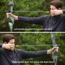 Load image into Gallery viewer, Black Hunter Takedown Longbow, Left Hand Bow 60" Wooden Archery Bow Hunting Bow for Outdoor Training Practice