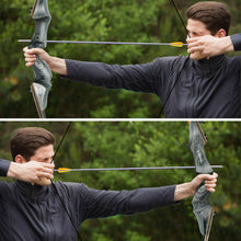 Load image into Gallery viewer, Black Hunter Takedown Recurve Bow, Left Hand Bow GLURAK 60" Wooden Archery Bow Hunting Bow for Outdoor Training Practice, 25-60lb