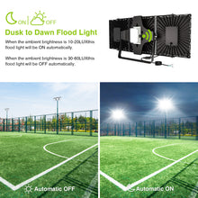 Load image into Gallery viewer, LED Flood Lights Outdoor, STASUN Max Series 750W 75000LM 6000K Dusk to Dawn Outdoor Lighting with Photocell, IP66 Waterproof, 3 Heads Adjustable Wide Outside Lighting for Parking Lot, Yard, Street, Stadium